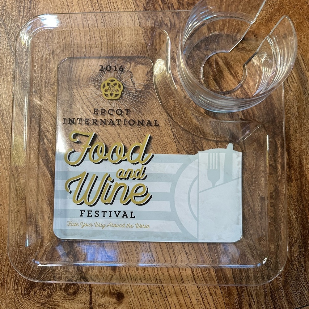 2016 Epcot Food & Wine Drink/Snack Appetizer Tray. EUC.